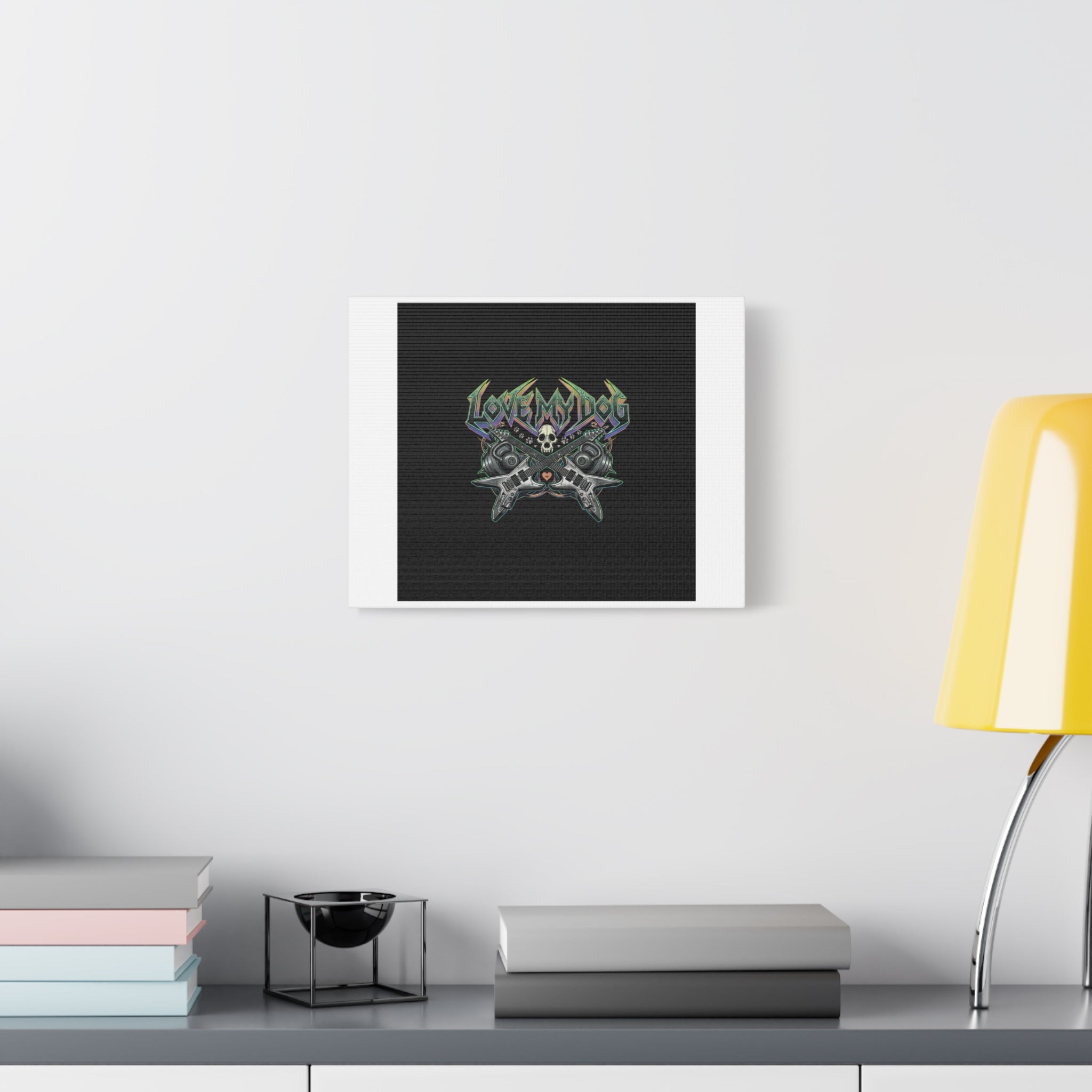 Love My Dog metal font Canvas | gothic wellness quote, edgy self-care merch