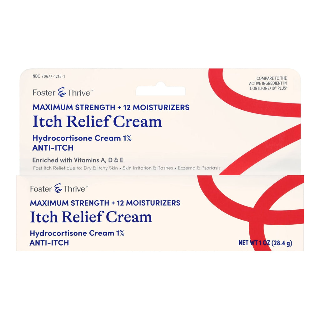 Foster & Thrive™ 1% Hydrocortisone + 12 Moisturizers Itch Relief Cream 70677121501