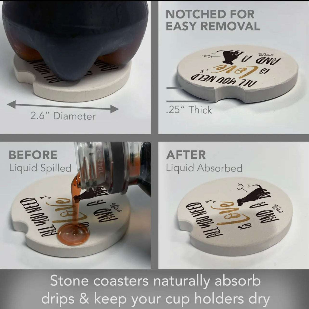 🚗✨ Stone Car Coaster – Absorbent Cup Holder Coaster Made in the USA