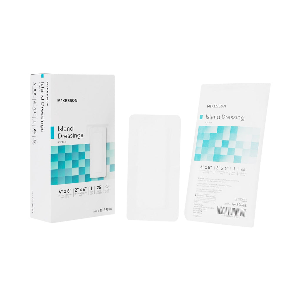 McKesson White Adhesive Dressing, 4 x 8 Inch 16-89048