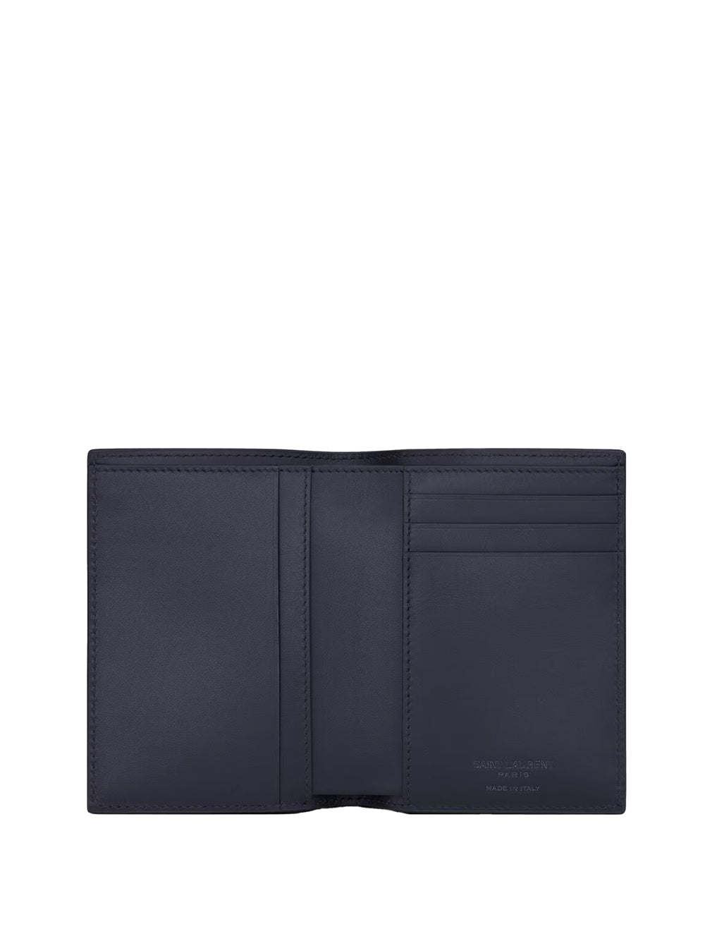 SAINT LAURENT Men's Mini Compact Wallet with Embossed Signature