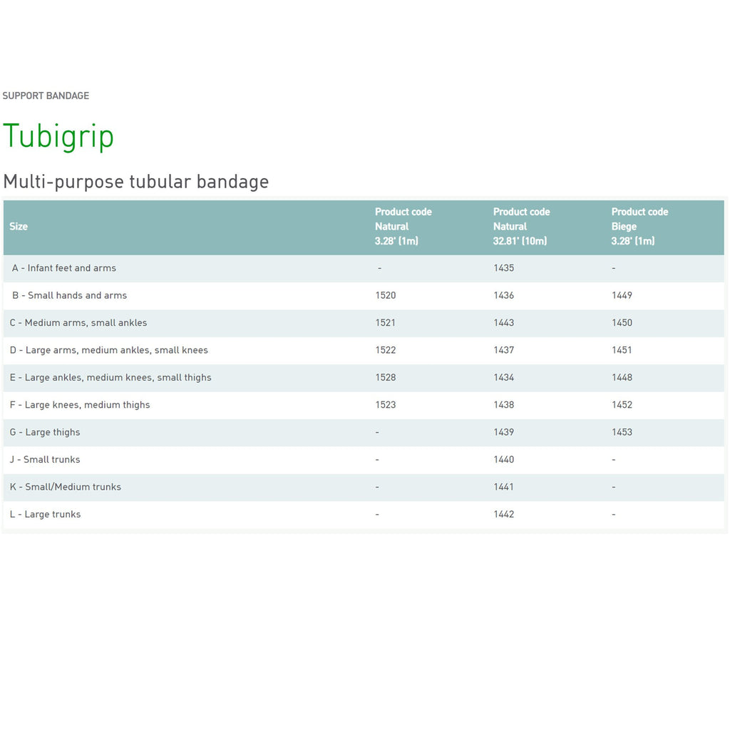 Tubigrip® Pull On Elastic Tubular Support Bandage, 1 Meter, Size E 1528