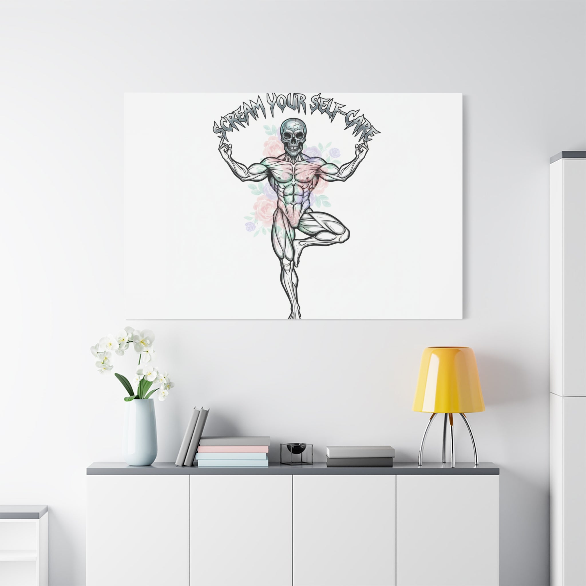 Scream Your Self-Care Canvas | Heavy Metal Wellness, Gothic Wellness Quote