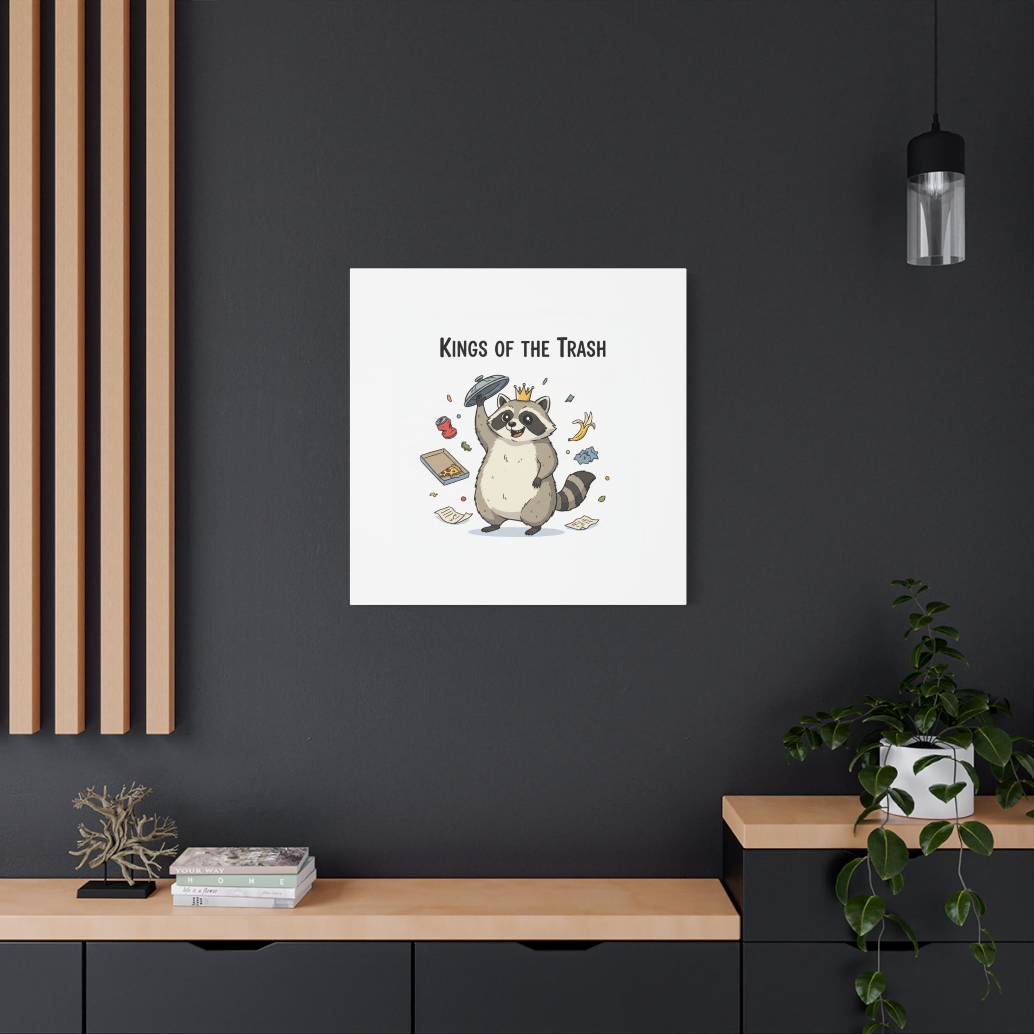 Kings of the Trash Canvas, Raccoon Doodle | Trash Panda, Goofy Critter Art