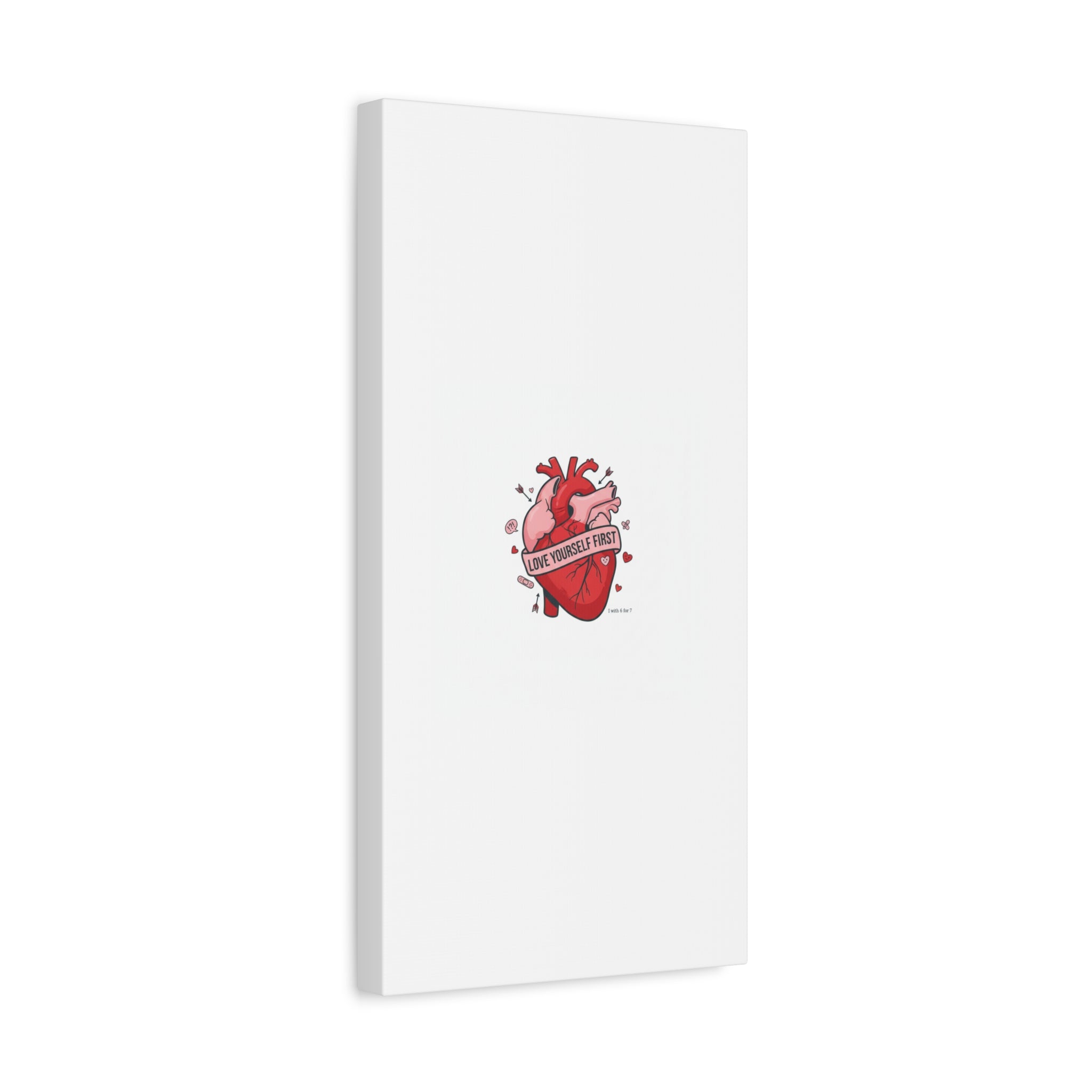 Love Yourself First Canvas, Hearts-with-a-Twist, Anti-Valentine Art