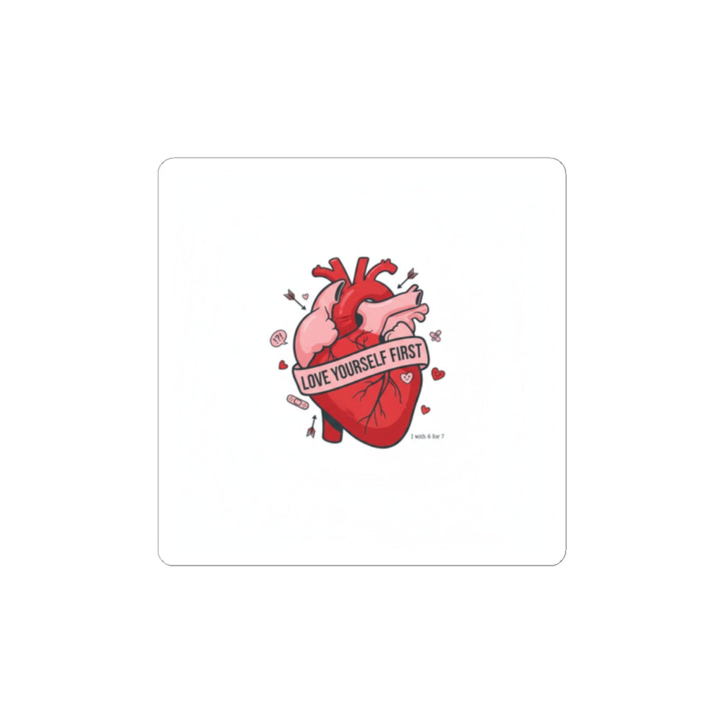 Love Yourself First Heart Sticker | anti‑Valentine, edgy heart design