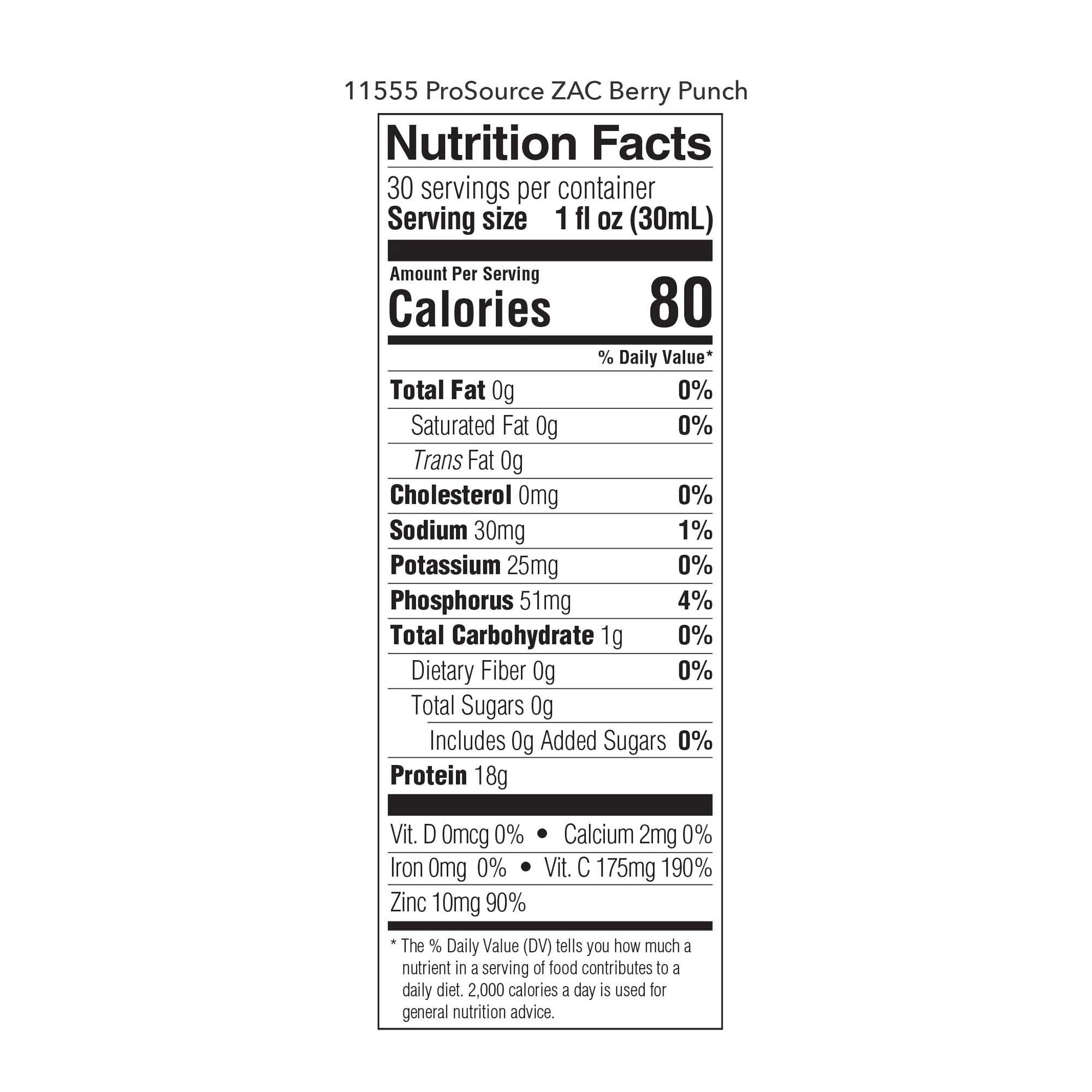 ProSource ZAC™ Berry Punch Complete Liquid Protein for Medical Food Use, 32-oz. 11555