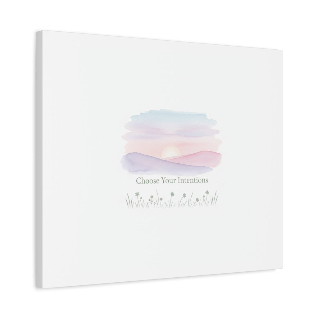 Choose Your Intentions Canvas, soft wellness poster, pastel gradient mindfulness art