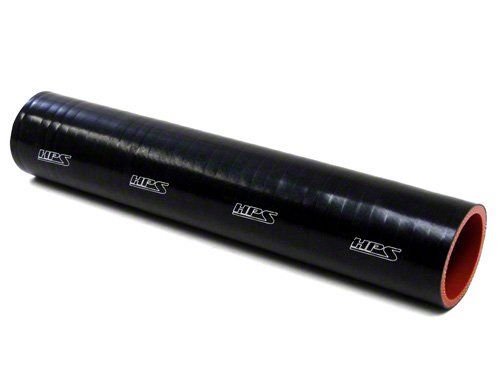 HPS 1-1/2" ID, 1 Foot Length, Silicone Straight Coupler Tube Hose, High Temp 4-ply Reinforced, Black, 38mm ID