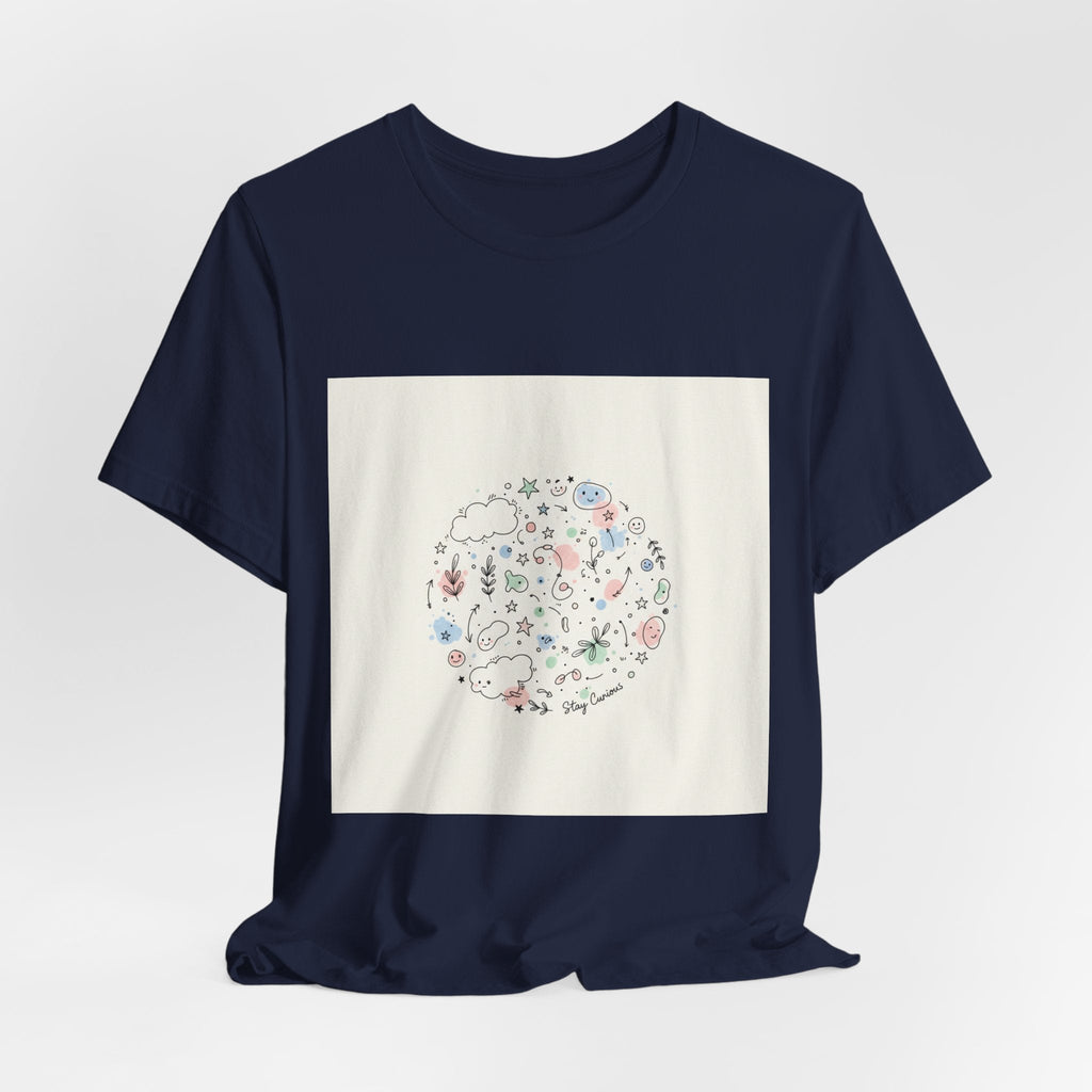 Botanical Doodle Circle Tee | hand drawn line drawing, sketch pattern