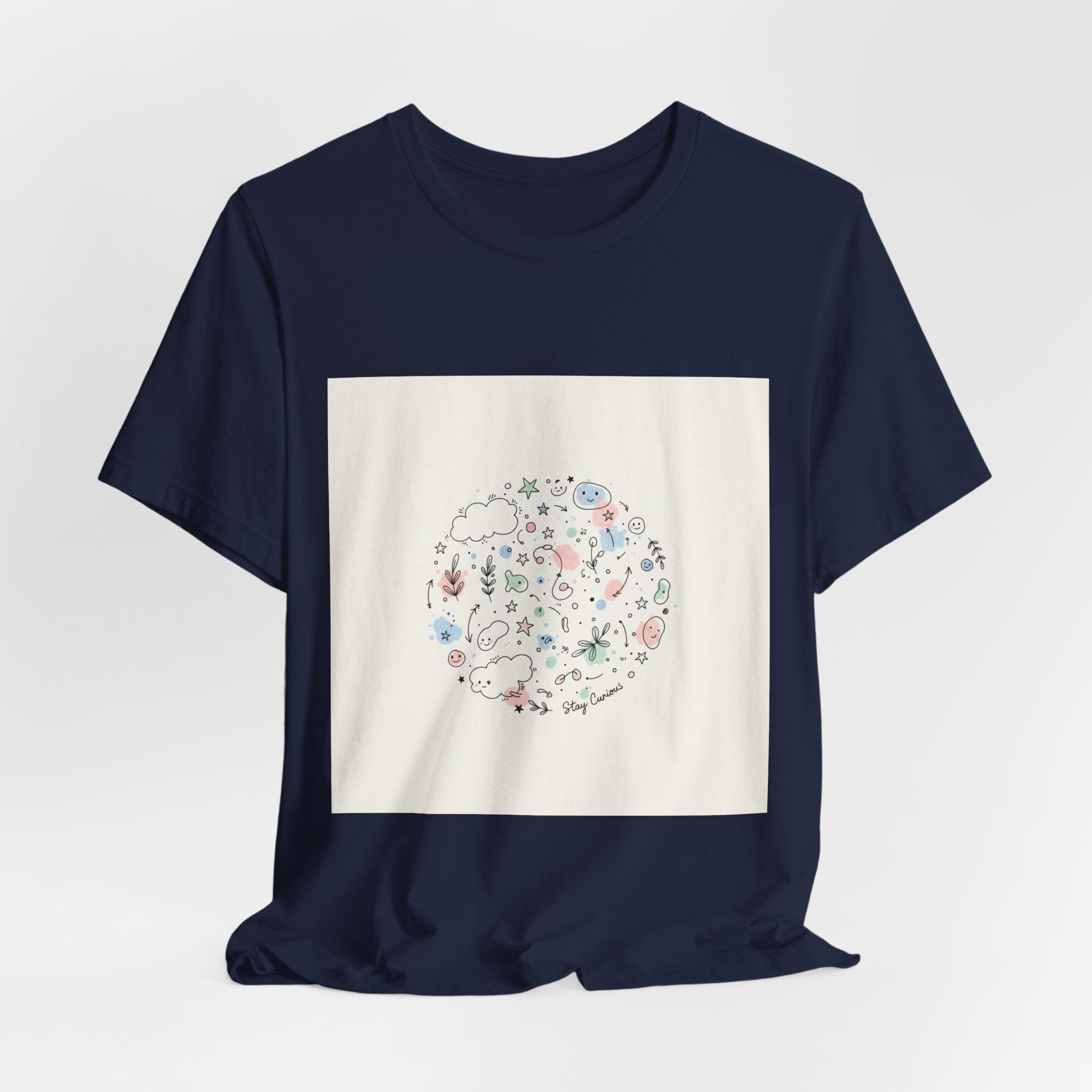 Botanical Doodle Circle Tee | hand drawn line drawing, sketch pattern