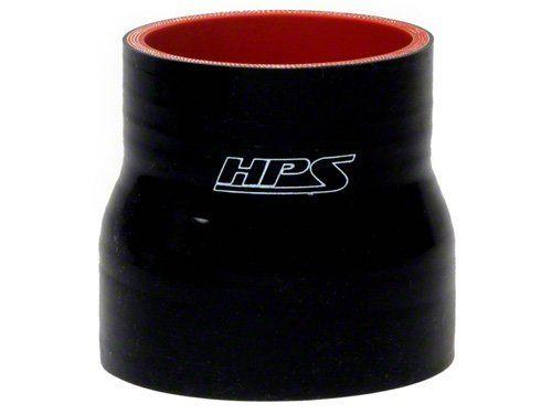 HPS 3/8" - 1/2" ID, 4" Length, Silicone Straight Reducer Coupler Hose, High Temp 4-ply Reinforced, 9.5mm - 13mm ID, Black