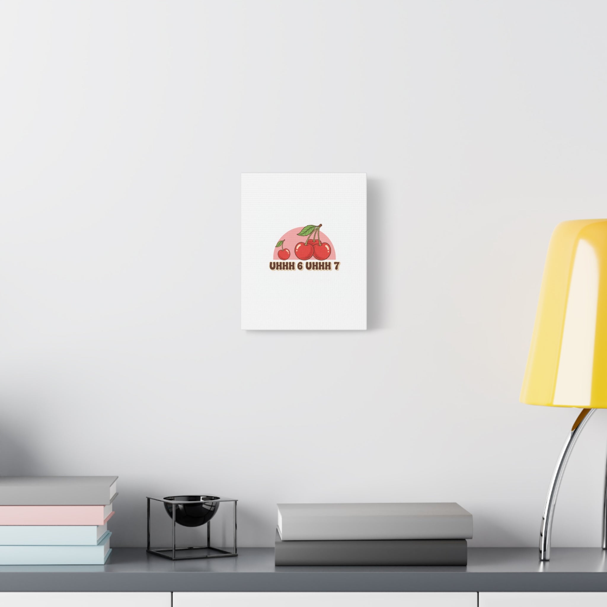 Six Severn Cherry Retro Graphic Canvas | kawaii fruit print, vintage cherry design