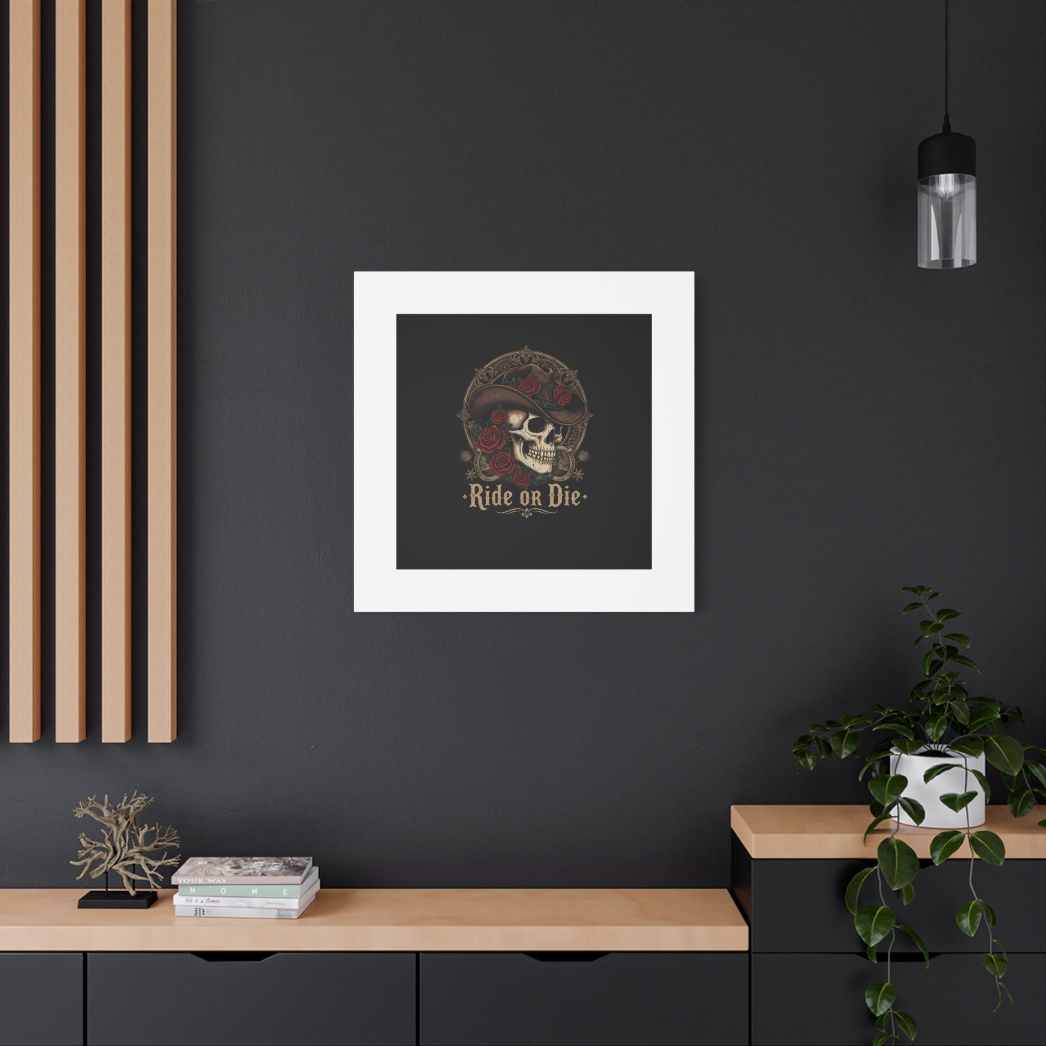 Ride or Die Skull Canvas | Western Skull Art, Gothic Americana