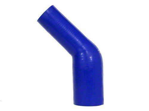 HPS 2-1/2" - 4" ID, Silicone 45 Degree Elbow Reducer Coupler Hose, High Temp 4-ply Reinforced, Blue, 63mm - 102mm ID