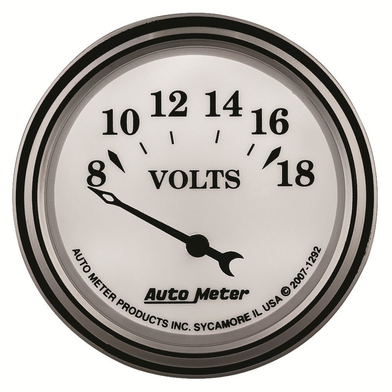 AutoMeter Gauge Voltmeter 2-1/16in. 18V Elec Old Tyme White II 1292