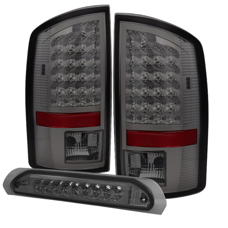 SPYDER Xtune Dodge Ram 07-08 1500 LED Tail Lights w/ LED 3rd Brake Lamps- Smoked ALT-JH-DR07-LED-SET-SM 9032813