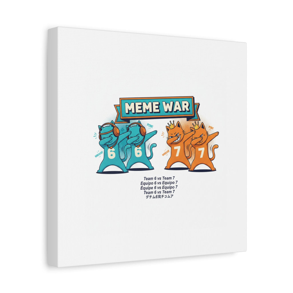 Meme War: Six vs. Seven Canvas Wall Art