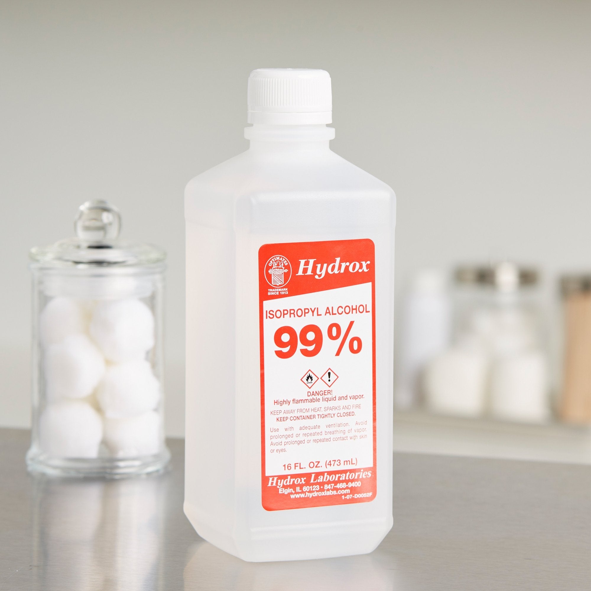 Hydrox Isopropyl Alcohol, 99% Strength Alcohol for Technical Use, 16 ounces D0052