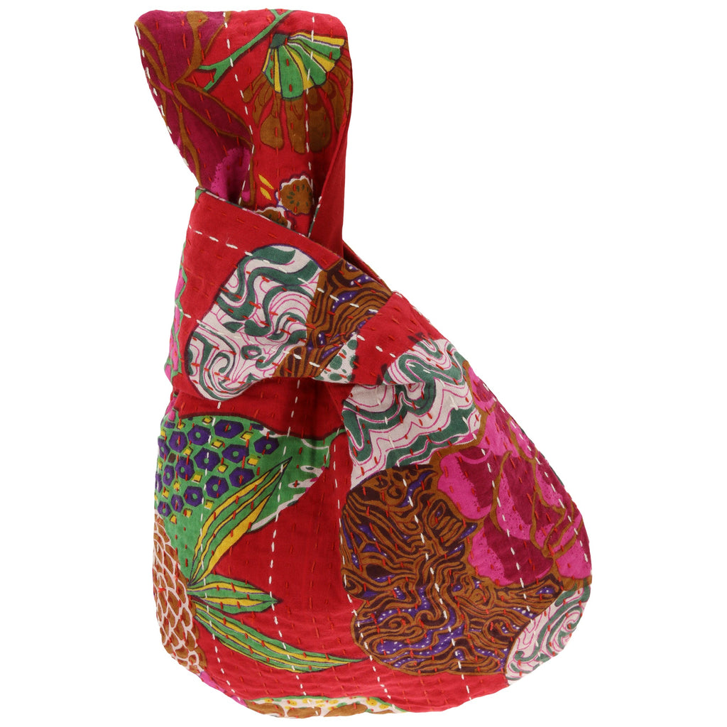 GreaterGood Hand Stitched Kantha Wristlet - 100% Cotton Cotton Clutch