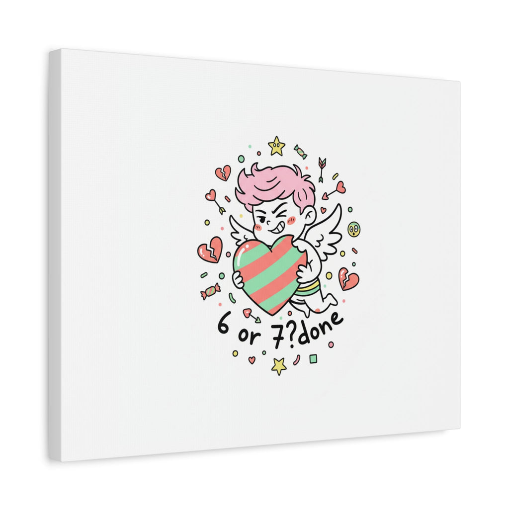 Weird Cupid heart illustration Canvas | Weird Valentine, quirky chaotic love
