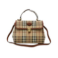 Burberry London Haymarket Check Handle Bag w/ Strap