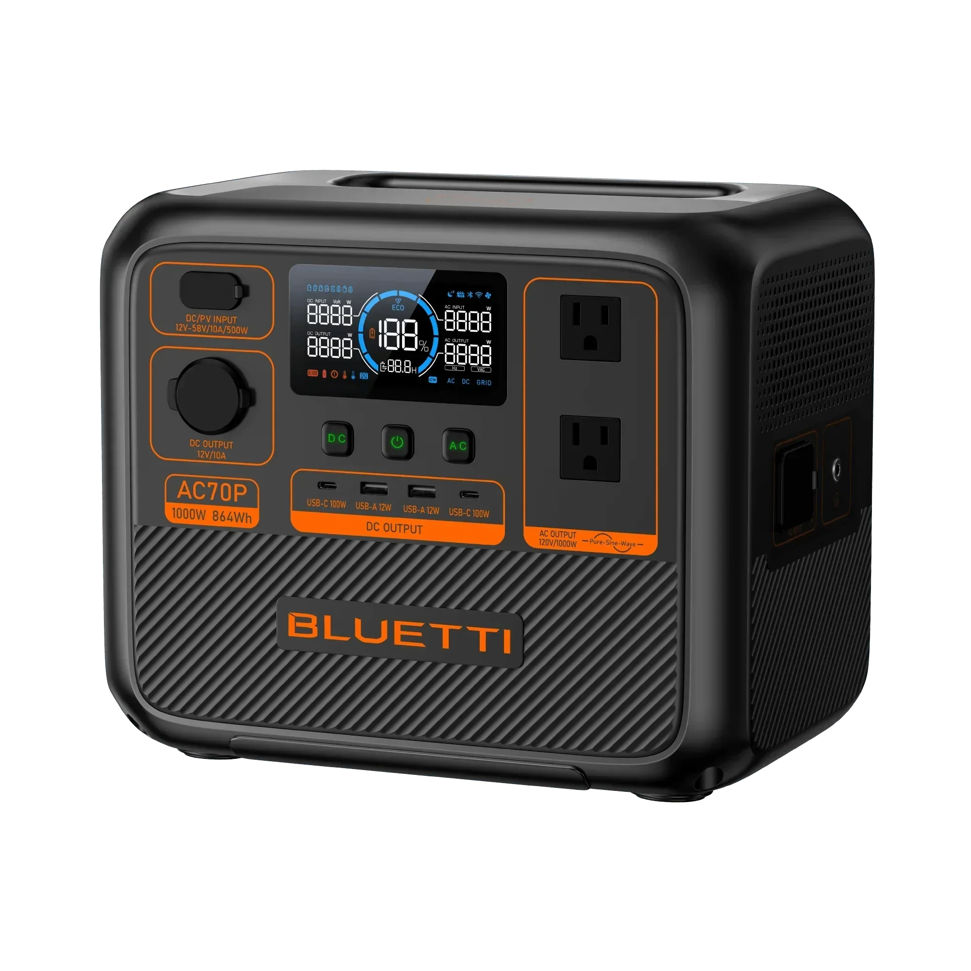 BLUETTI AC70P Portable Power Station | 1000W 864Wh