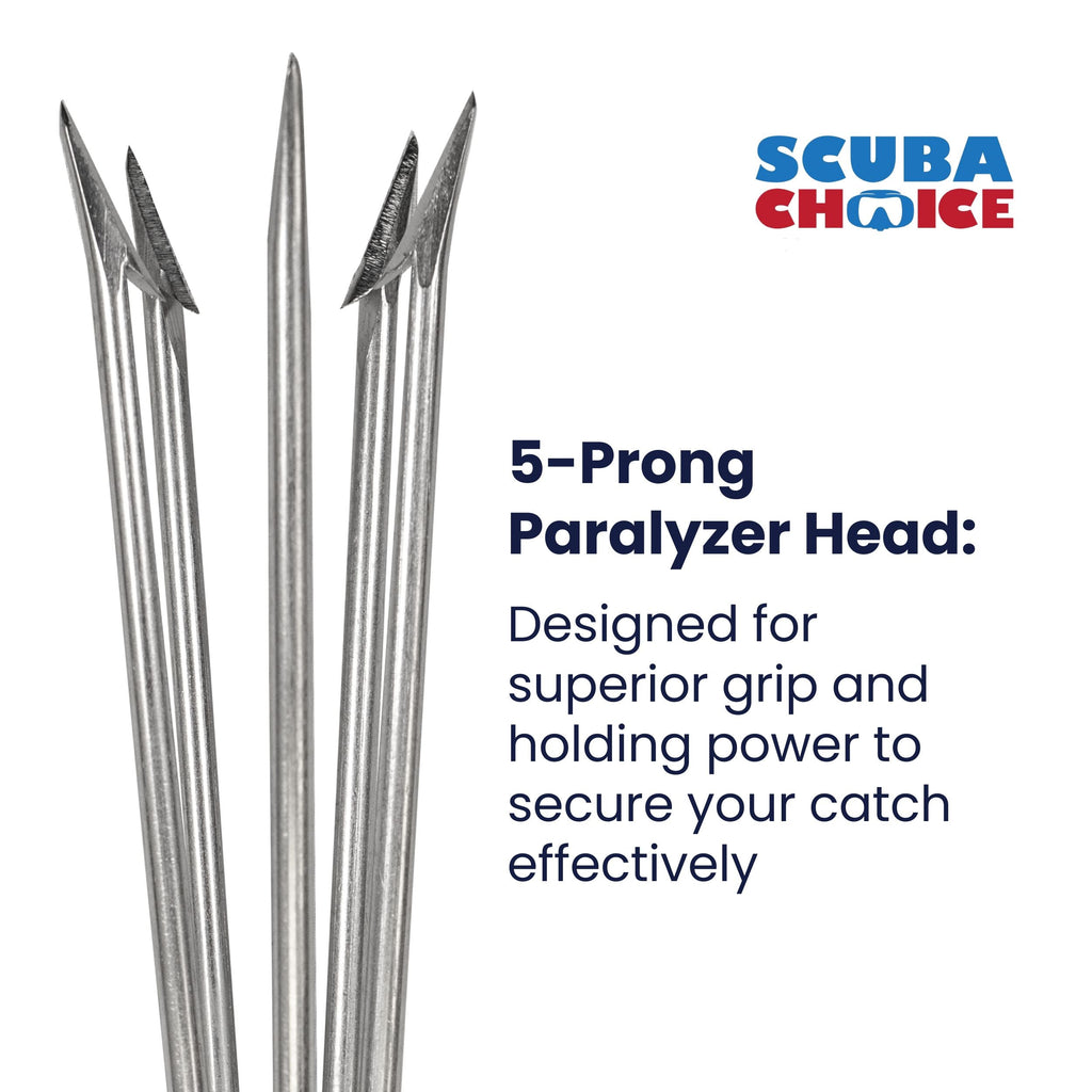 Spearfishing Lionfish 6" Pole Spear Tip 5 Prong Paralyzer w/ Barbs, 6mm