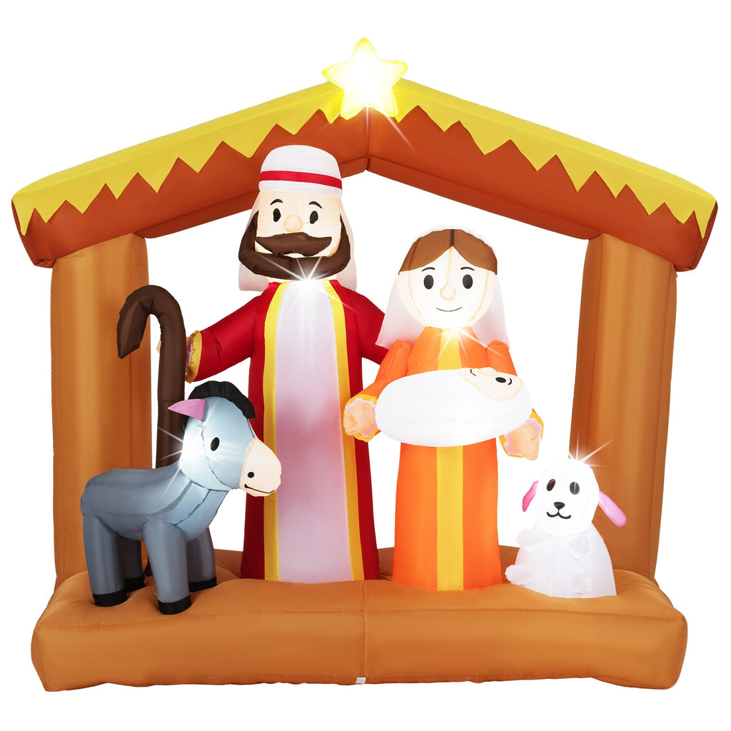 DirectDeals 6 Feet Tall Christmas Nativity Inflatable with LED Lights