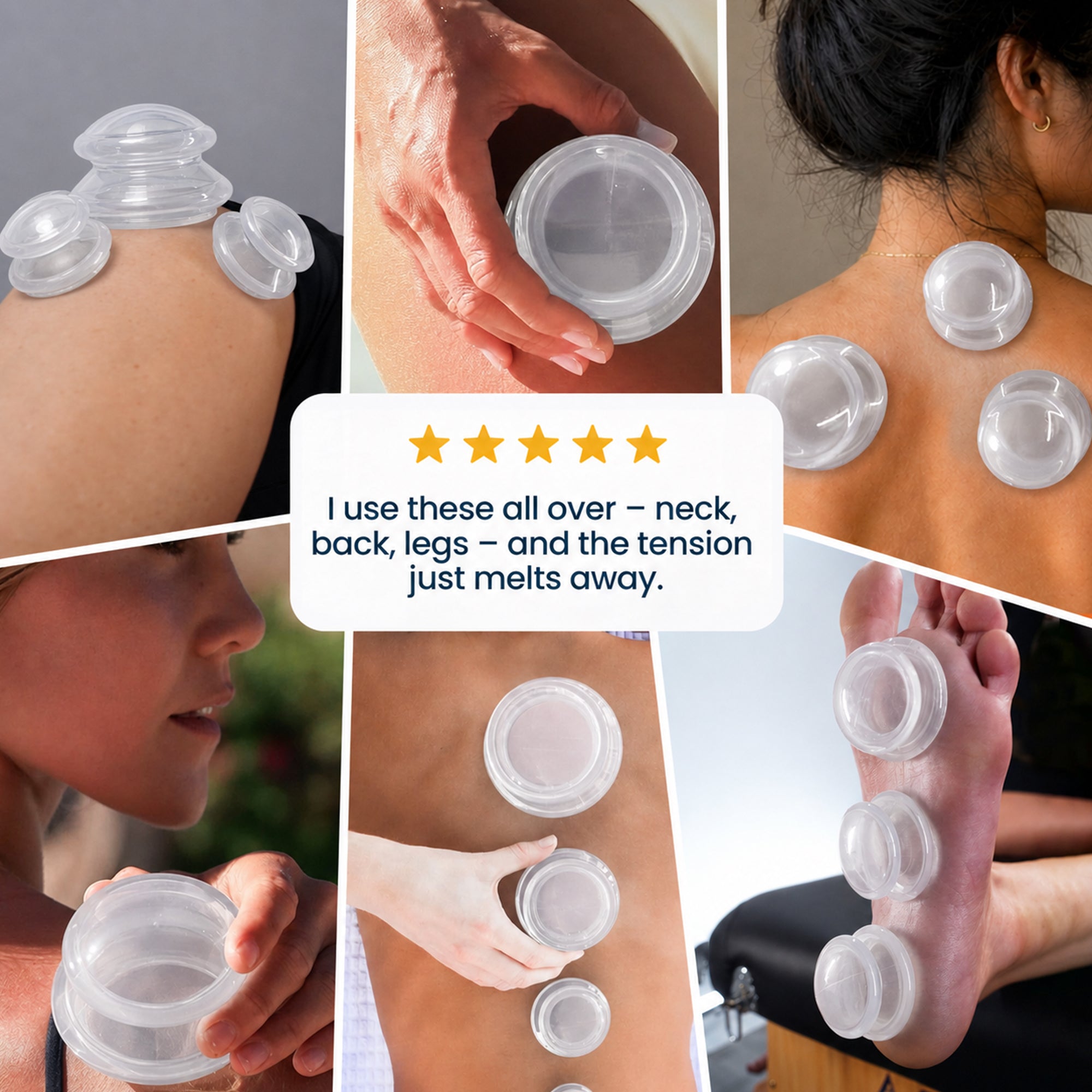 EDGE™ Cupping Therapy Set Blue, 4 Cups