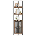 DirectDeals 6-Tier Corner Shelf 67 Inches Tall Industrial Bookcase with Cabinet