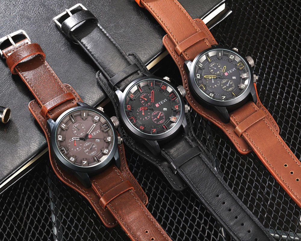 Mens Trendy Korean-style Sport Watch With A Bold Large Dial For Students