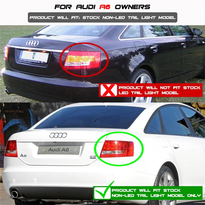 SPYDER Audi A6 05-08 4Dr Sedan Light Bar LED Tail Lights Red Smke ALT-YD-AA605-LBLED-RS 5079619