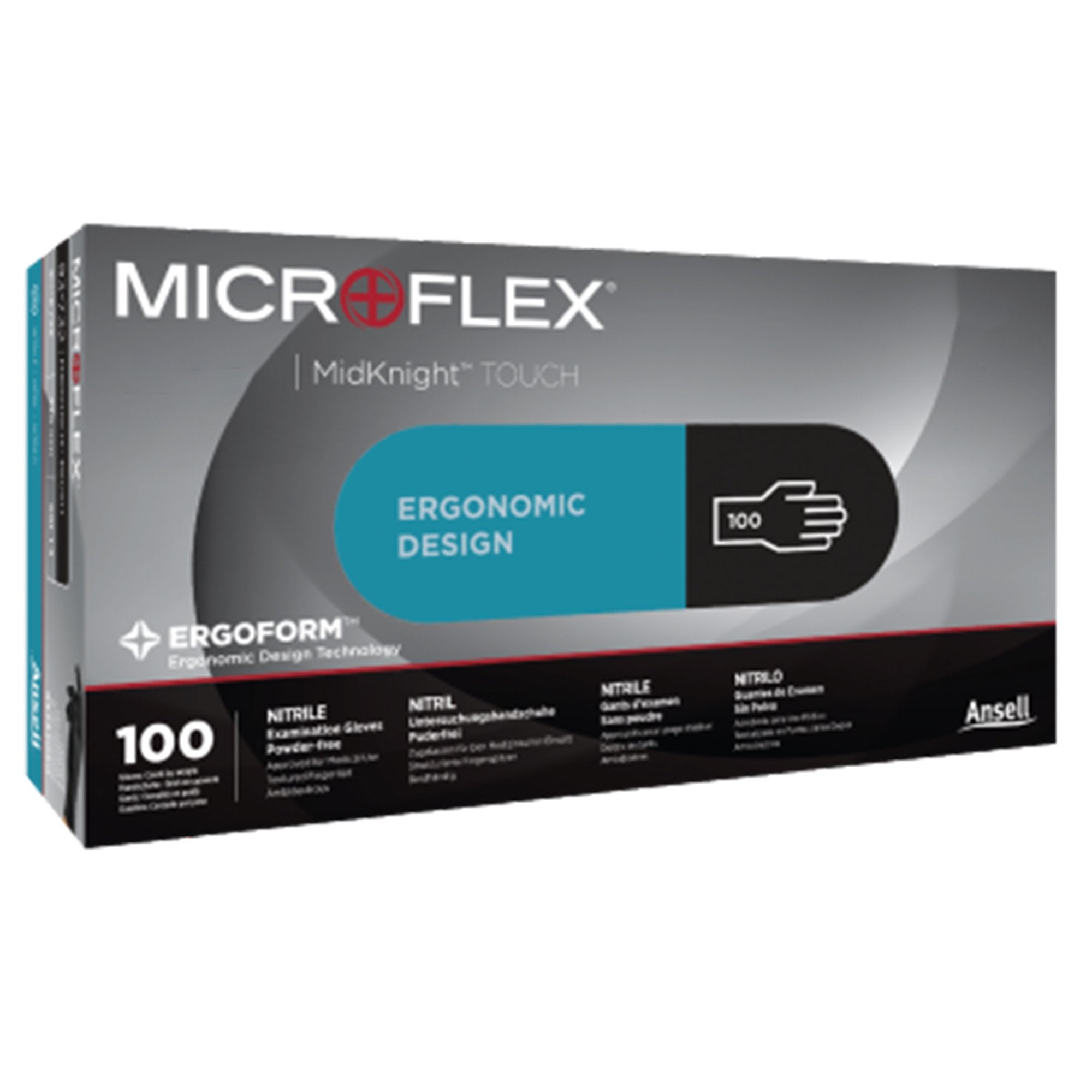 Microflex® MidKnight™ Touch 93-733 Nitrile Exam Glove, Small, Black 93732070