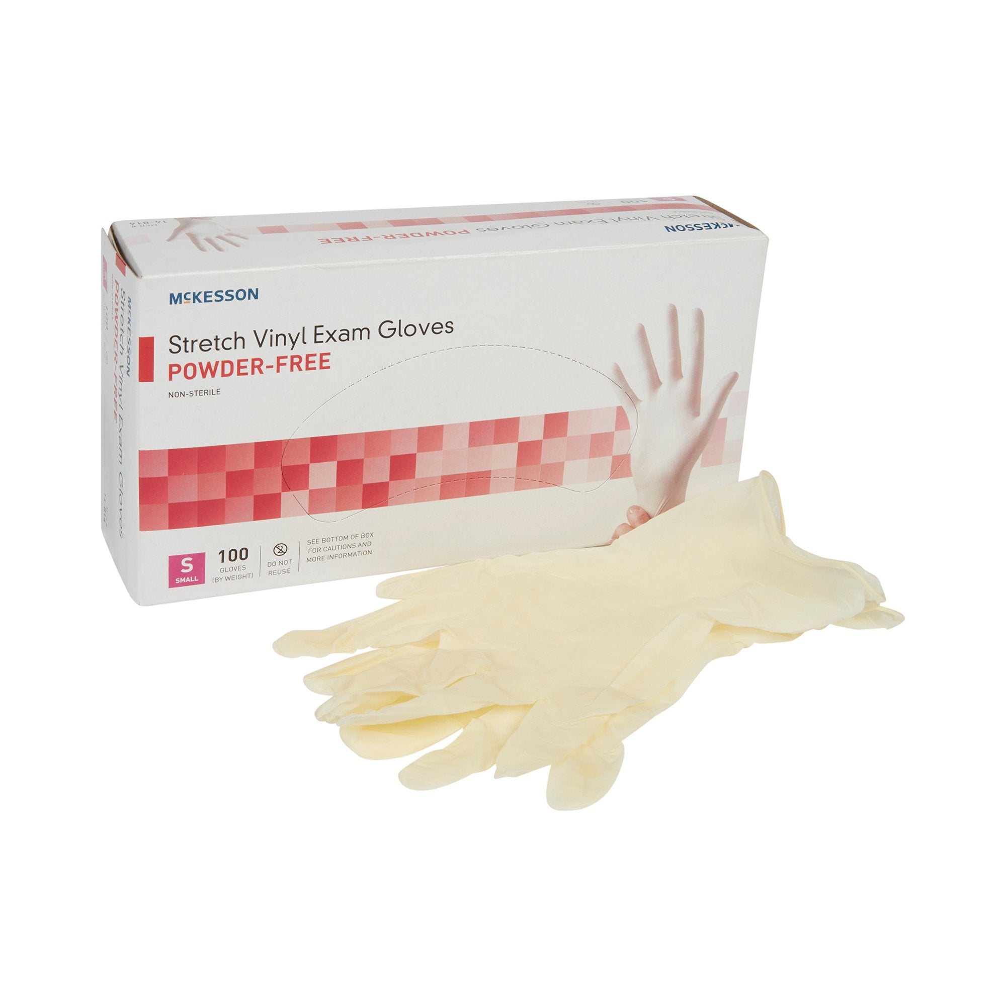 McKesson Stretch Vinyl Exam Glove, Small, Ivory 14-814