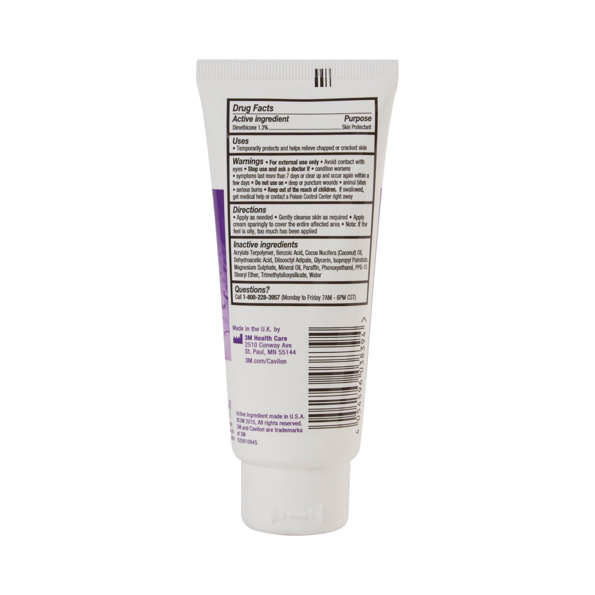 3M Cavilon™ Barrier Cream, 3.25 oz Tube, Unscented, Hypoallergenic 3355