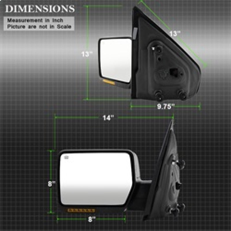 SPYDER Xtune Ford F150 04-06 Power Heated Amber LED Signal OE Mirror Left MIR-03348AEBH-P-L 9935312