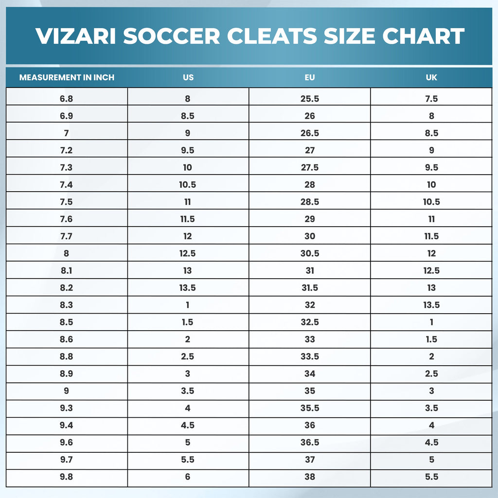 Vizari Zodiac JR Kids Firm Ground (FG) Soccer Cleats – Sky Blue, Youth Sizes 8C–6Y