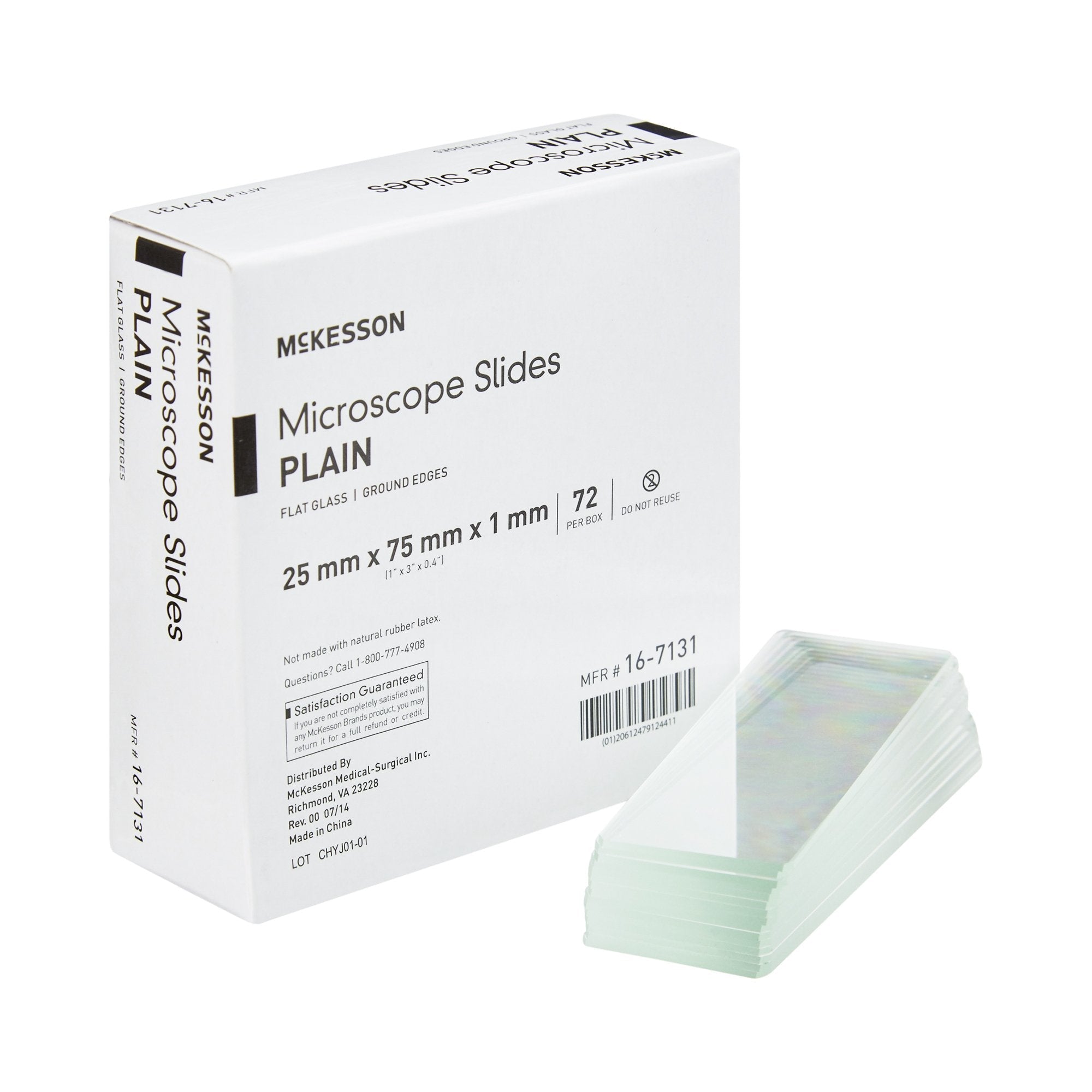 McKesson Plain Microscope Slide, 1 x 3 Inch 16-7131