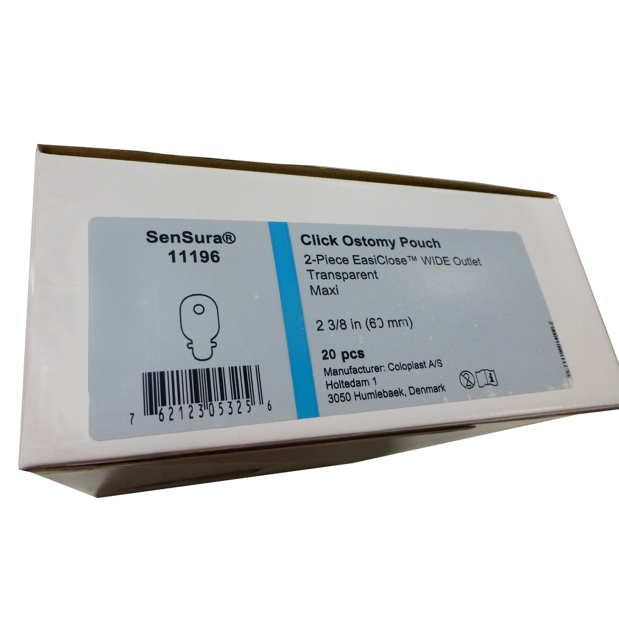 SenSura® Click Wide 2-Piece Ostomy Pouch System, Blue Match 11196