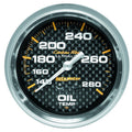 AutoMeter Carbon Fiber 2-5/8in 140-280 Deg F Mechanical Oil Temp Gauge 4841