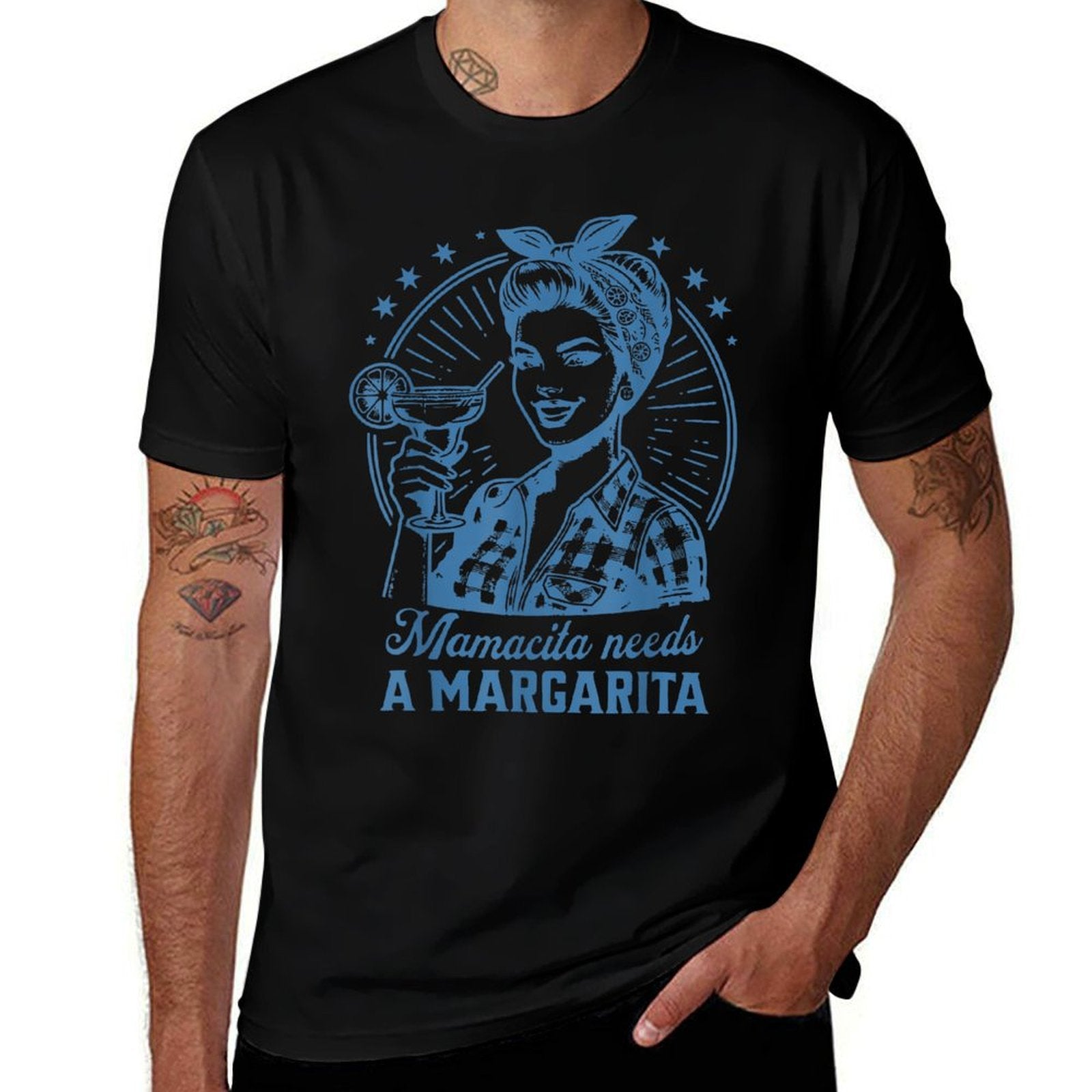 Mamacita Needs A Margarita Funny Drinking Mom Vintage Women  Durable T-Shirt