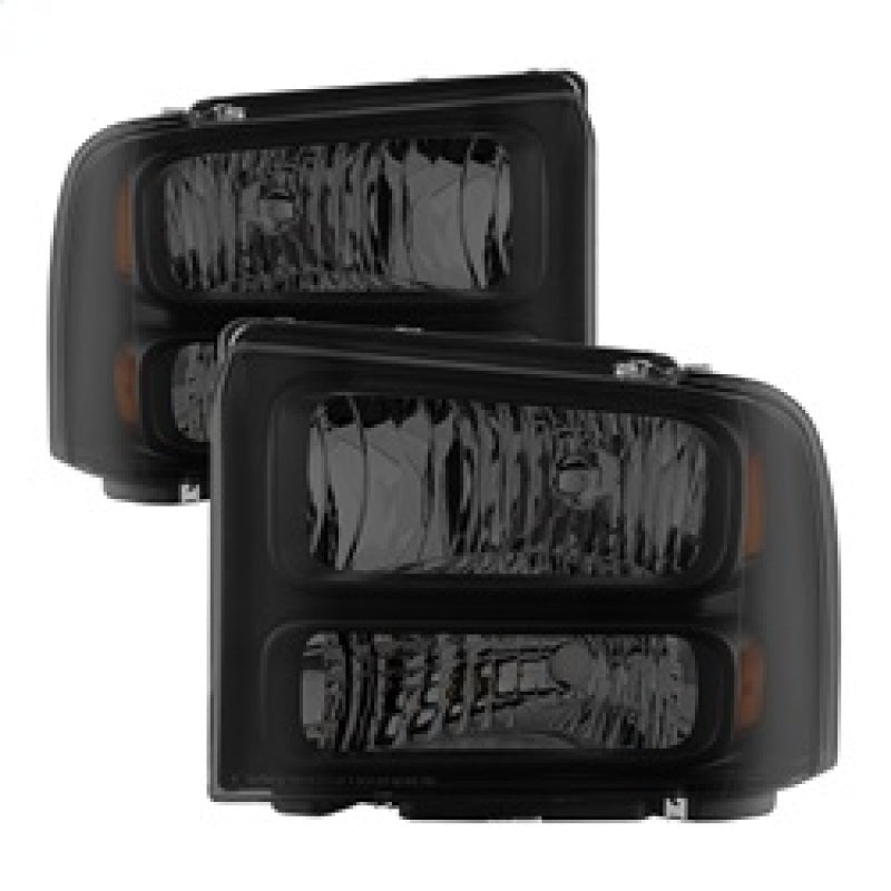 SPYDER Xtune Ford F250 F350 F450 Superduty Excursion 99-04 Headlights Black Smoked HD-JH-FF25099-HA-BSM 9033001