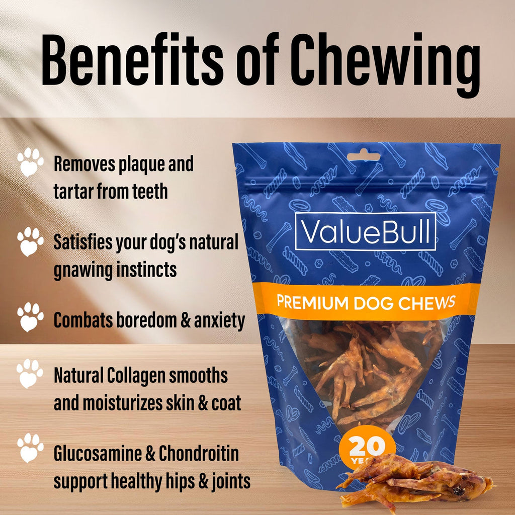ValueBull Chicken Feet for Dogs, 50 Count