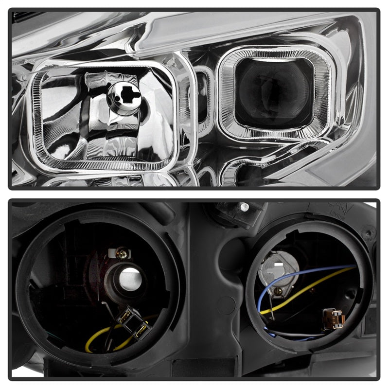 SPYDER xTune 13-16 Ford Escape 13-16 LED Light Bar Halogen Proj Headlights - Chrome (PRO-JH-FESCA13-LB-C) 9042928