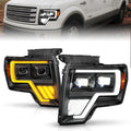 ANZO 09-14 Ford F-150 Full LED Proj Headlights w/Initiation Feature - Black 111606