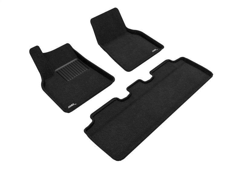 3D MAXpider 21-22 Tesla Model Y Elegant 1st 2nd Row - Floor Mat Set (Black) L1TL02704709