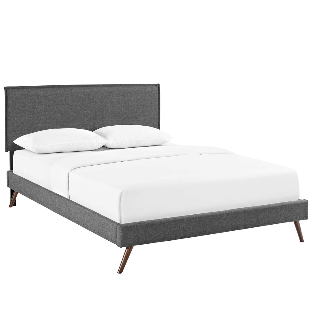 Amaris Queen Platform Bed with Round Splayed Legs