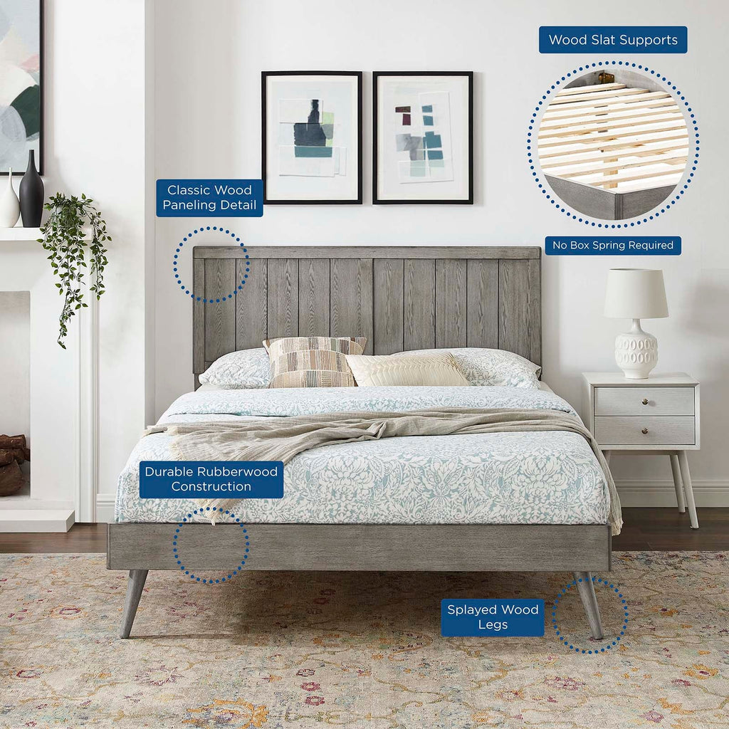 Alana Wood Queen Platform Bed With Splayed Legs by Modway