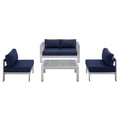 Shore 4 Piece Sunbrella¨ Fabric Outdoor Patio Aluminum Set by Modway